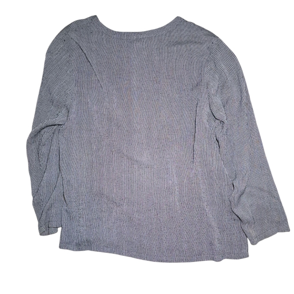 Vintage Eileen Fisher Button Down Striped Blouse Size M - Picture 7 of 7